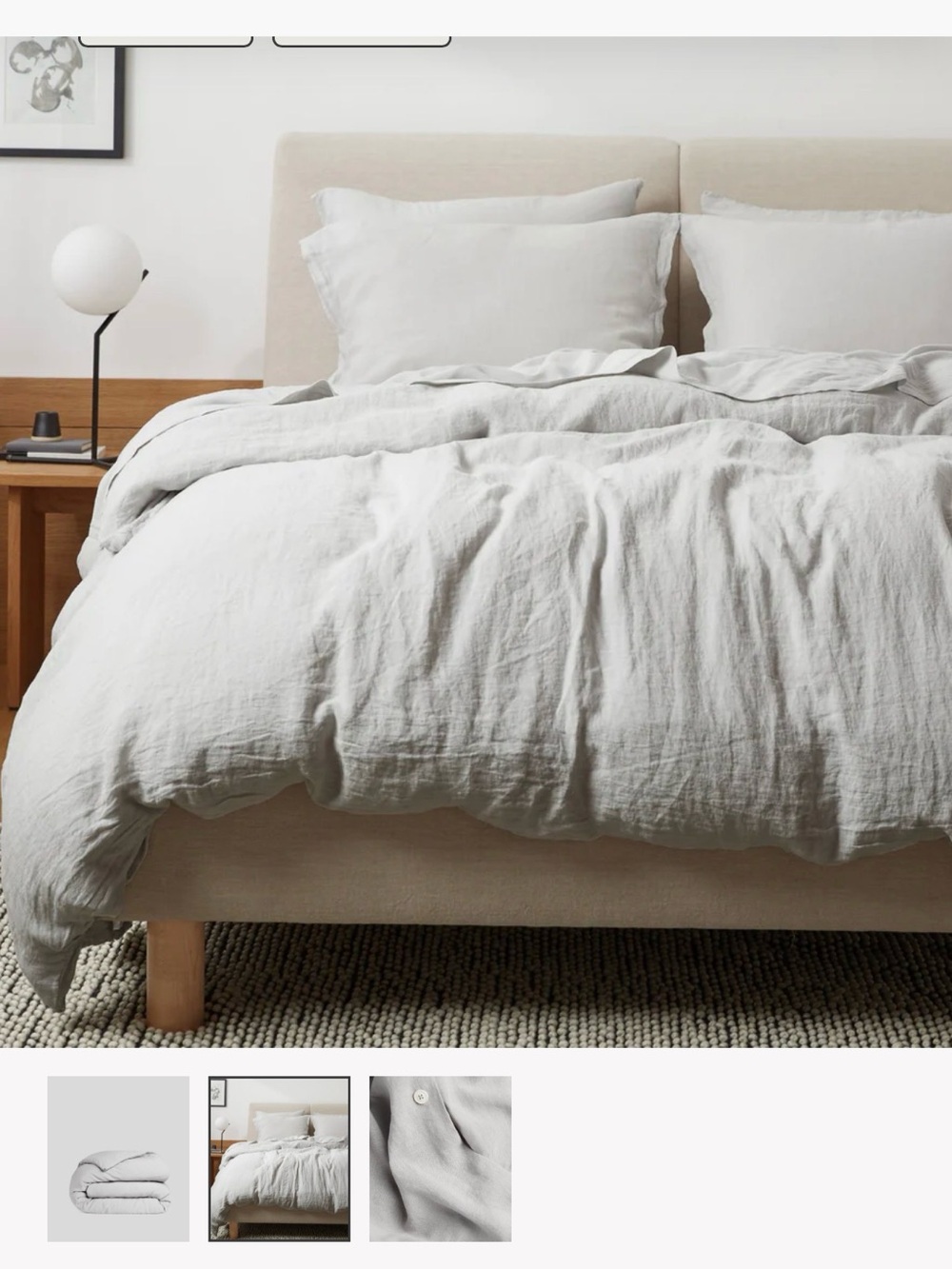 PARACHUTE King Size Linen Duvet Cover in Fog